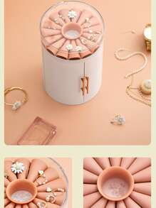 1 Hộp Đựng Trang Sức Đa Năng Bằng Nhựa, Hộp Bảo Quản Trang Sức Nhiều Lớp Cho Gia Đình - trắng - Xem 5
