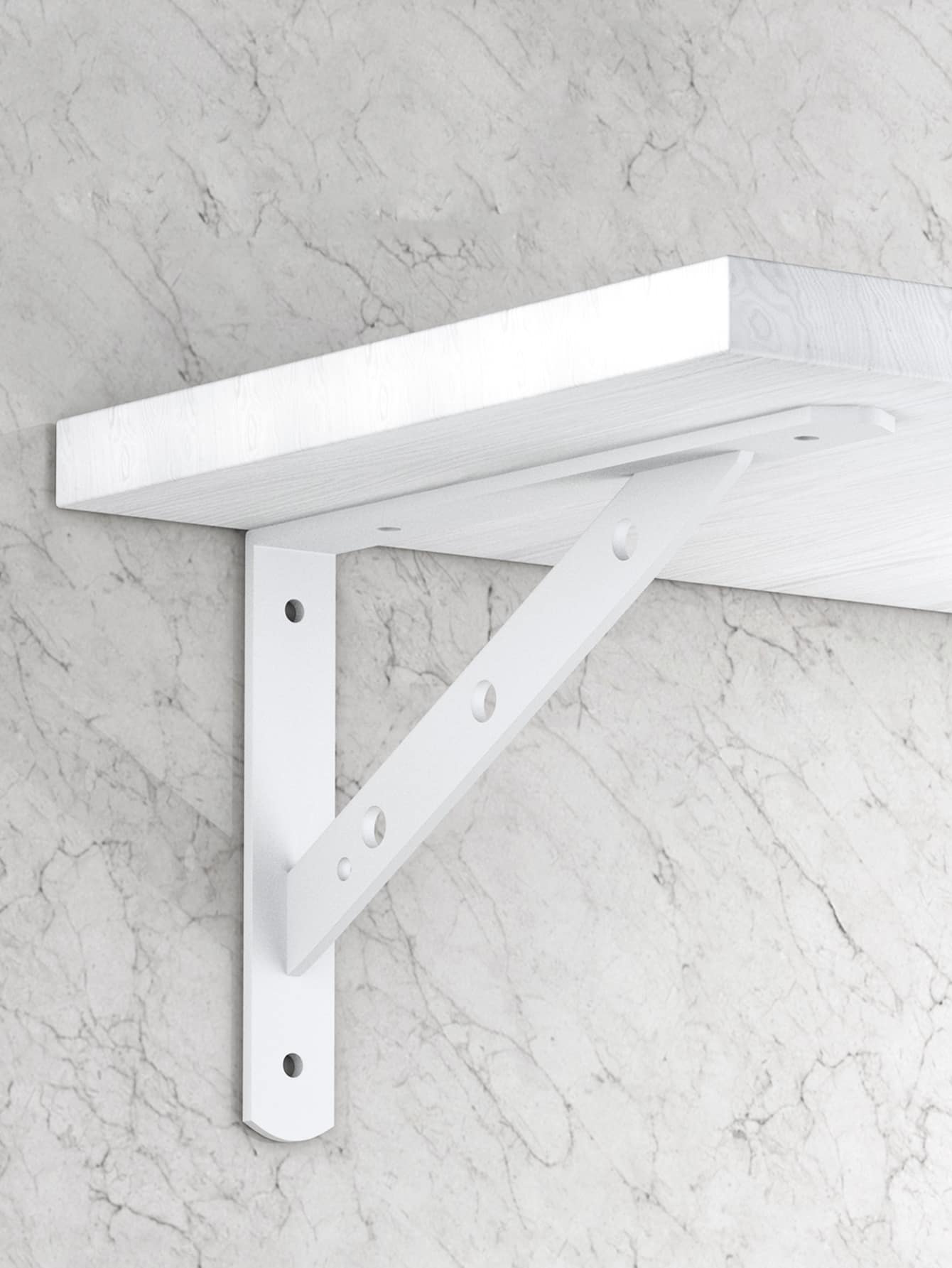 1套不銹鋼擱板支架 - 白色 - 查看 1