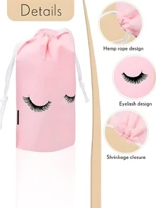12pcs Eyelash Pattern Drawstring Gift Bag - Multicolor - View 4
