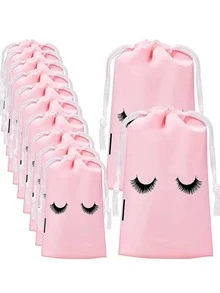 12pcs Eyelash Pattern Drawstring Gift Bag - Multicolor - View 5