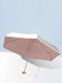 1 ô dù màu trơn, Quạt cầm tay hiện đại dành cho ngoài trời - Bạc - Xem 1