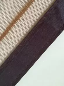 1pc Striped Pattern Door Curtain, Modern Polyester Sheer Door Curtain For Home - Black - View 4