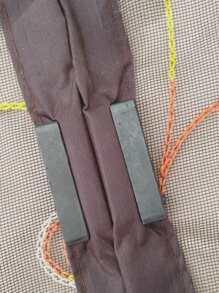 1pc Striped Pattern Door Curtain, Modern Polyester Sheer Door Curtain For Home - Black - View 6