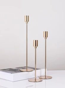 3 pezzi/set dorato stile europeo Supporto per candele, romantico cena tavolo Decorazioni, Decorazione di nozze - Dorato - Visualizzare 6