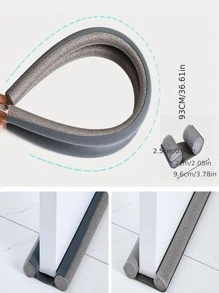 1pc Soundproofing Door Seal Strip, For Windows And Doors, Windproof, Noise Reduction, Self-adhesive - Grey - View 6