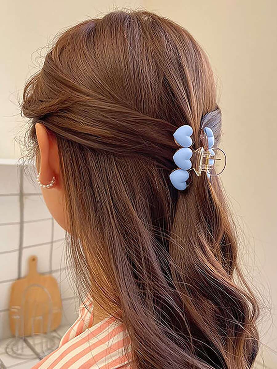 1pc Phụ nữ trái tim trang trí dễ thương kẹp tóc cho trang trí tóc Valentine - Màu xanh lam - Xem 1