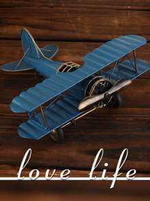 1pc Iron Decoration Craft, Modern Airplane Design Decoration Object For Home Best