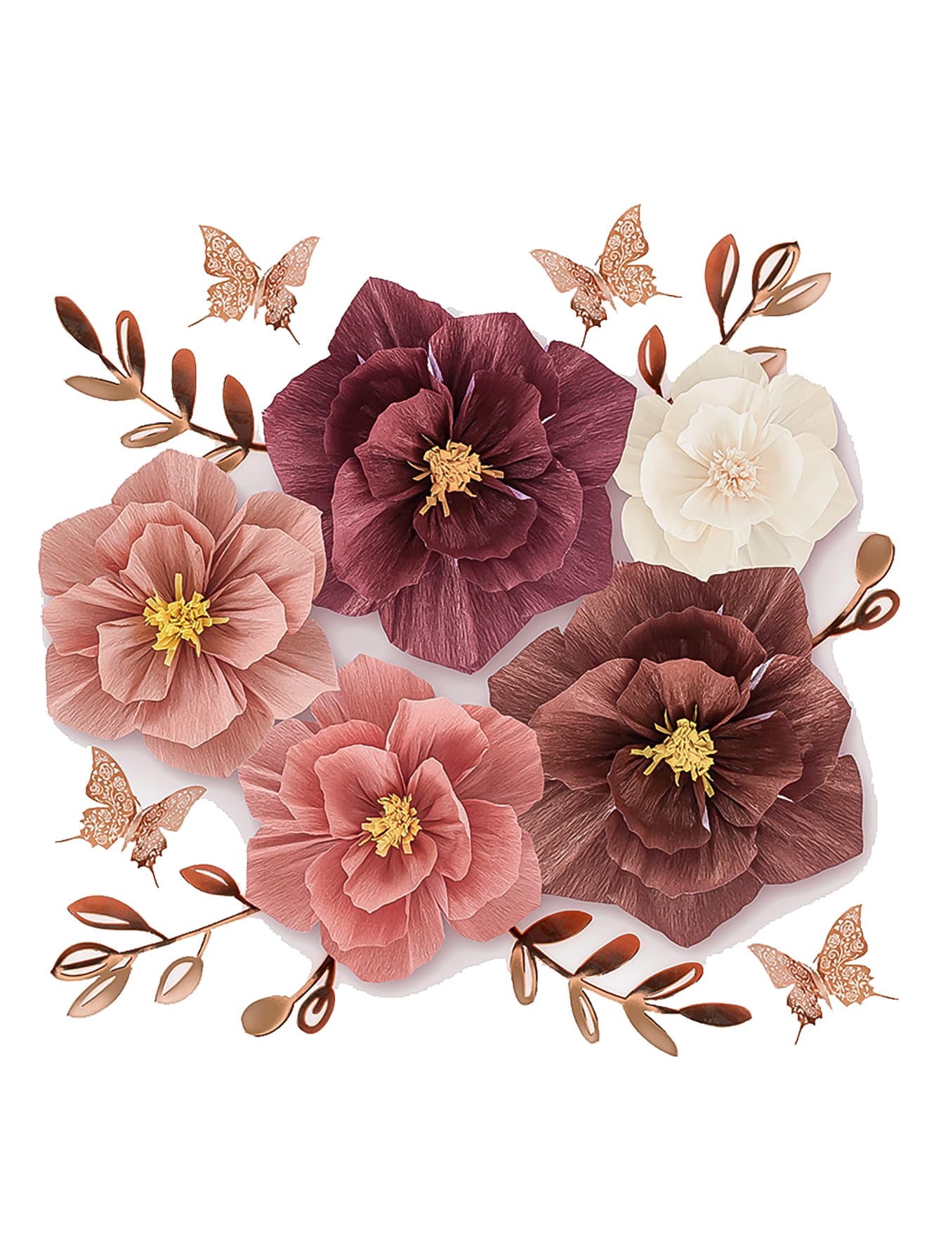 1張紙質牆貼現代家居花卉圖案牆貼 - 彩色 - 查看 1