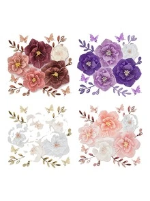 1張紙質牆貼現代家居花卉圖案牆貼 - 彩色 - 查看 2