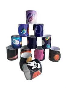 12 pièces/set Bracelet de fête avec imprimé astronaute spatial, décoration de fête colorée pour la fête, la rentrée scolaire, la Saint-Valentin