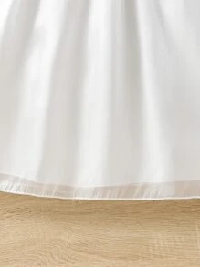 Toddler Girls Puff Sleeve Smock Dress With Hat - White - View 5