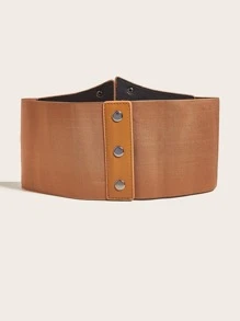 1入組女士前繫帶復古束腰帶適用於衣物裝飾