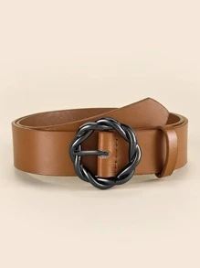 1 cái Thắt lưng nữ xoắn khóa tròn thắt lưng thời trang để trang trí hàng ngày - Lạc đà - Xem 1