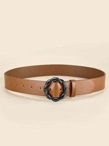 1 cái Thắt lưng nữ xoắn khóa tròn thắt lưng thời trang để trang trí hàng ngày - Lạc đà - Xem 2