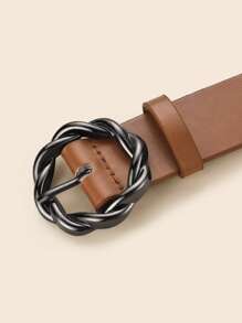 1 cái Thắt lưng nữ xoắn khóa tròn thắt lưng thời trang để trang trí hàng ngày - Lạc đà - Xem 3