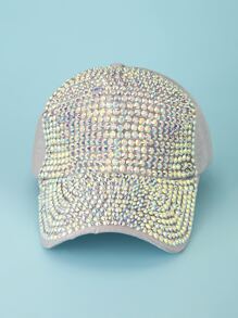 1 Phụ Nữ Rhinestone Trang Trí Mũ Bóng Chày Cao Cấp Có Thể Điều Chỉnh Cho Ngoài Trời - Xám - Xem 3