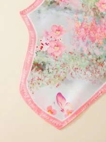 1入組油畫牡丹設計女式假領披肩，適合日常穿著和度假 - 彩色 - 查看 4