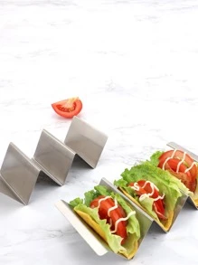 1pc Stainless Steel Cooling Rack, Modernist Wavy Design 	Baking Rack For Kitchen - Silver - View 3