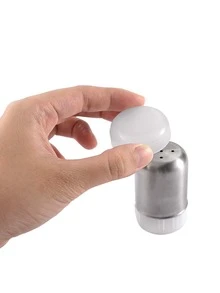 2入組/套不銹鋼調味瓶,經典鹽胡椒挖泥機 - 銀色 - 查看 7