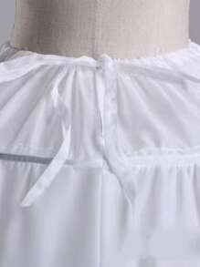 1pc 6 Hoops Big White Dress Women Ruffle Trim Petticoat For Wedding Party Halloween,Dress For Bride Fall Clothes For Women - White - View 3