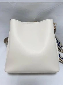 Túi Xô Nhỏ Dây Xích Trang Trí Phong Cách Thời Trang Màu Kẹo Túi Xô Mini Da Pu Túi Xách Nữ Đeo Vai Dây Đeo Túi Ví Và Túi Xách Nữ Nhỏ - trắng - Xem 2