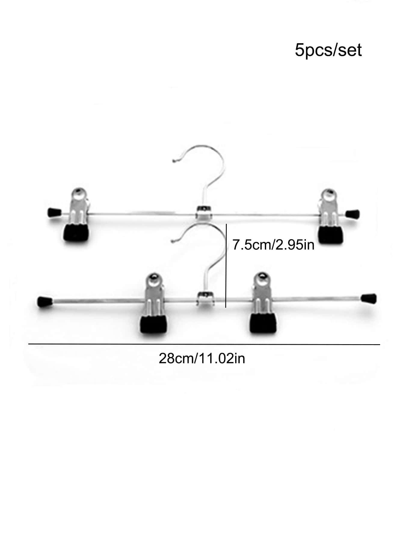 5pcs/set Multifunction Iron Hanger With Clothespin, Modern Black Clothes Hanger For Household