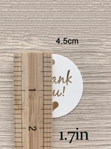 50入組/套紙禮品包裝標籤帶1卷20m麻繩,現代愛心和字母圖案禮品標籤適合派對 - 白色 - 查看 4