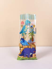 50入組塑料包裝袋卡通恐龍圖案食品包裝袋 - 彩色 - 查看 3