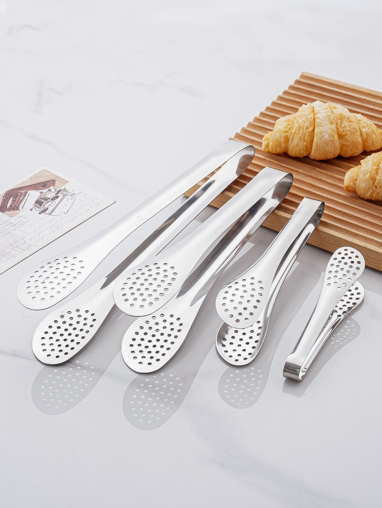 ملقط طعام من الفولاذ المقاوم للصدأ ، ملاقط شواء كل...