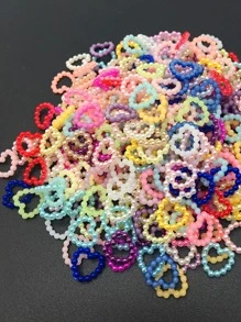 100入組/套時尚愛心形狀DIY珠子適用於女士DIY首飾製作 - 彩色 - 查看 3