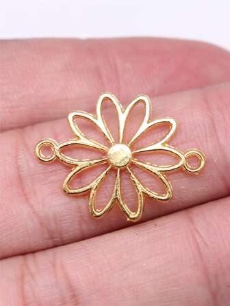 15pcs 25x19mm Flower Connector For DIY Jewelry Making Valentines