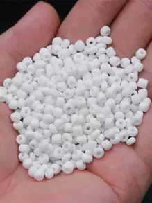 200 cái/bộ Chuỗi hạt tự làm rắn thời trang dành cho phụ nữ để làm đồ trang sức tự làm - trắng - Xem 1