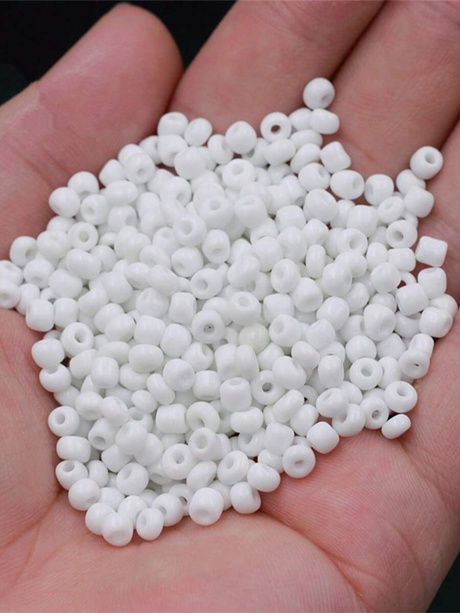 200 cái/bộ Chuỗi hạt tự làm rắn thời trang dành cho phụ nữ để làm đồ trang sức tự làm - trắng - Xem 1