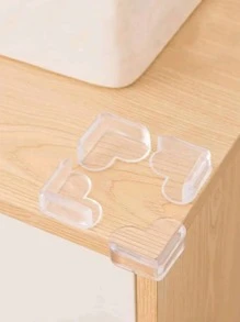 4入組/套矽膠角極簡透明防撞桌角保護器適用於日常 - 無色 - 查看 1