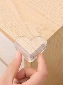 4入組/套矽膠角極簡透明防撞桌角保護器適用於日常 - 無色 - 查看 3