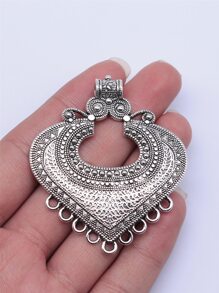 2 Cái/bộ Sáng Tạo Hợp Kim Kẽm Họa Tiết Kim Loại Tự Làm Trang Sức Làm Cổng Kết Nối Nữ Cho Tự Làm Trang Sức Làm - Ancient Silver - Xem 1