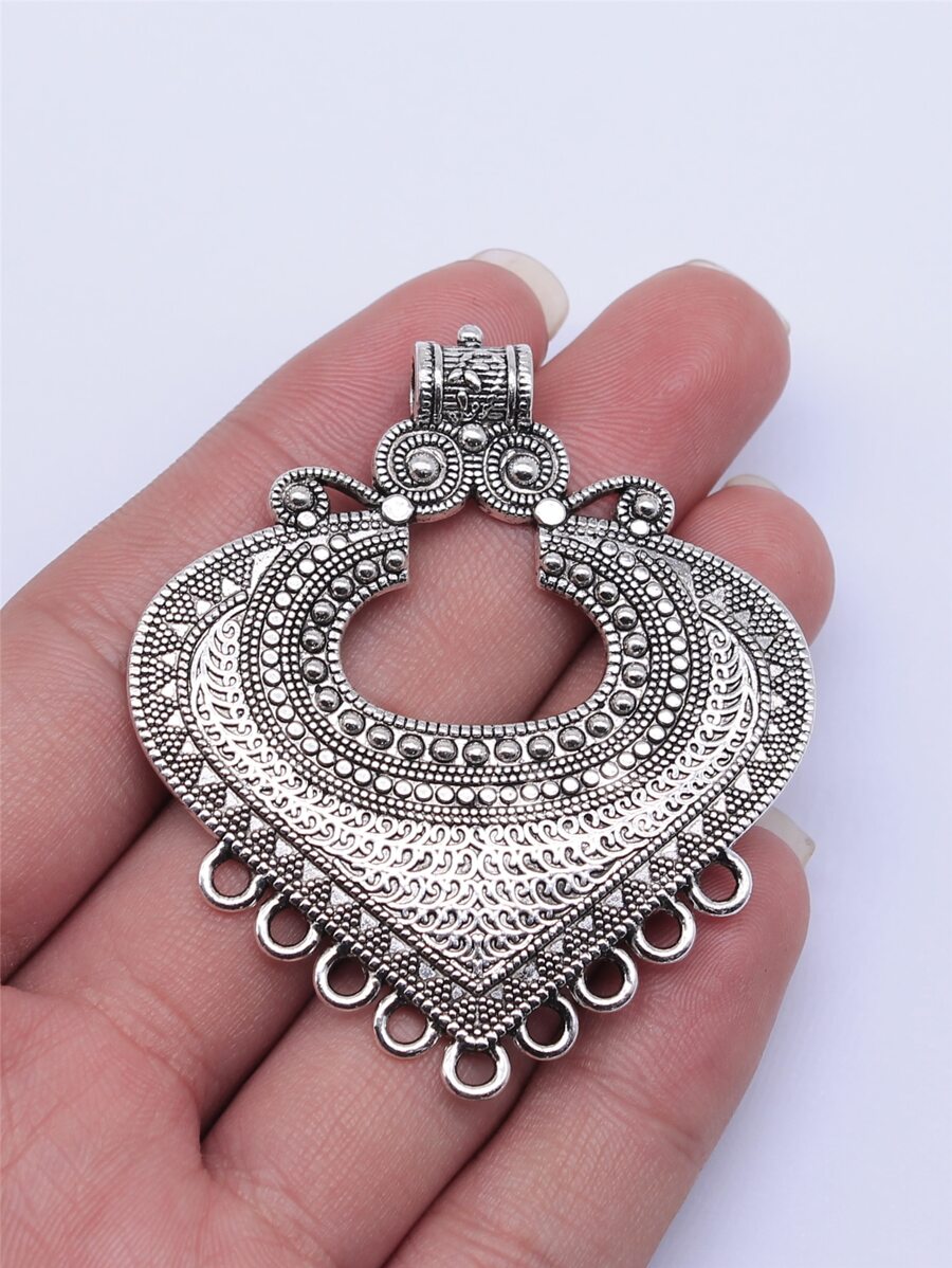 2 Cái/bộ Sáng Tạo Hợp Kim Kẽm Họa Tiết Kim Loại Tự Làm Trang Sức Làm Cổng Kết Nối Nữ Cho Tự Làm Trang Sức Làm - Ancient Silver - Xem 1