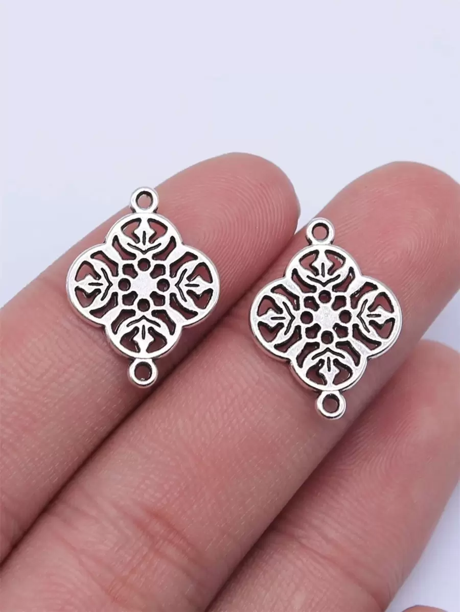 15 Cái/bộ Sáng Tạo Hợp Kim Kẽm Khoét Hở Hình Học Tự Làm Trang Sức Làm Cổng Kết Nối Nữ Cho Tự Làm Trang Sức Làm - Ancient Silver - Xem 1