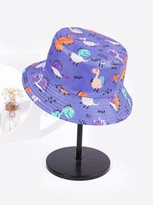 1pc Purple Dinosaur Print Bucket Hat For Women - Multicolor - View 1
