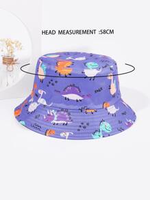 1pc Purple Dinosaur Print Bucket Hat For Women - Multicolor - View 3
