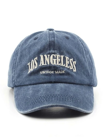 DareSee 1pc Washed Blue Letter 'los Angeles' Vintage Baseball Cap Casual Music-Fest Y2K-Fest Back To School Autumn Winter Gifts