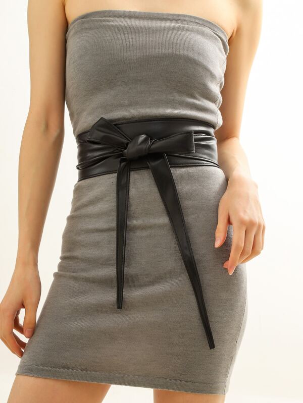 Cute 1pc Handmade Soft Pu Leather Bowknot Belt With Long Tassel In Dopamine Color System For Dress & Pants Halloween Valentine's Day Valentines Summer, School Fall, Autumn, Halloween