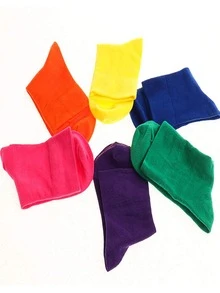 6 pares Calcetines de tripulación unicolor - Multicolor - Ver 3