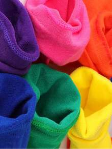 6 pares Calcetines de tripulación unicolor - Multicolor - Ver 5