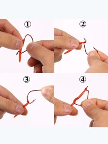 100pcs Earthworm Design Fishing Lure - Red - View 4