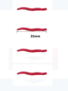 100pcs Earthworm Design Fishing Lure - Red - View 6