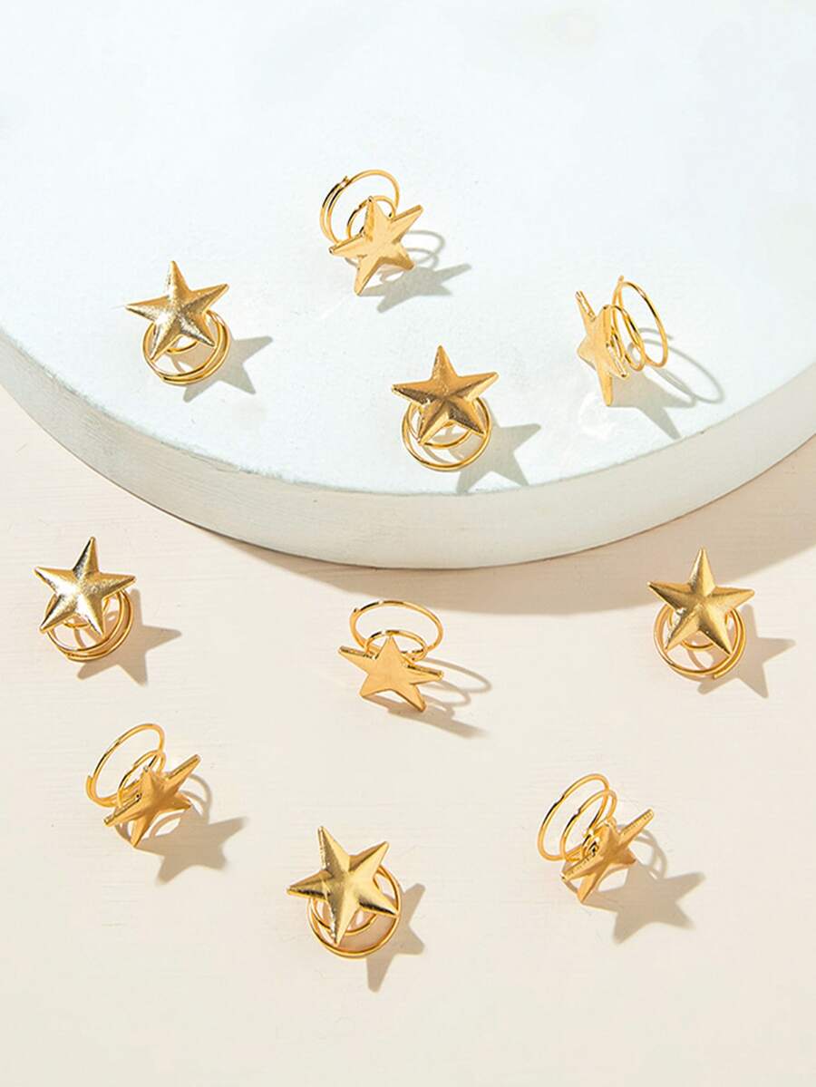 3件套铁合金星形头饰，女士/女童可爱个性化发饰，婚礼发梳新娘配饰