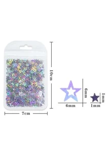 1Pack Star Design Nail Art Sequin Diy Nail Charms Nail Gems Nail Supplies Nails - Silver - View 3