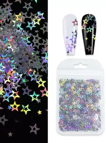 1Pack Star Design Nail Art Sequin Diy Nail Charms Nail Gems Nail Supplies Nails - Silver - View 4