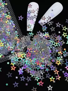 1Pack Star Design Nail Art Sequin Diy Nail Charms Nail Gems Nail Supplies Nails - Silver - View 5